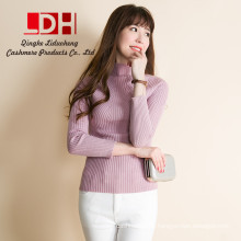 2017 New Fashion Knitted Clothes Mulheres colarinho alto Pullovers Pure Cashmere Sweaters For Girl